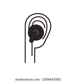 Vector earphone illustration with white background.