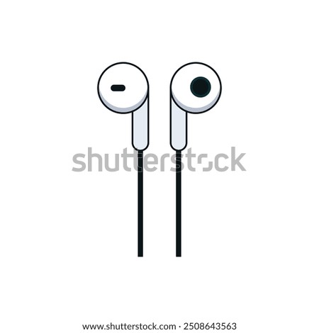 Vector earphone illustration with white background.