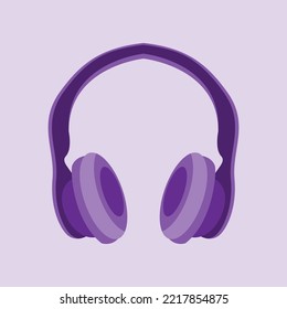 vector earphones and attractive purple gradient color