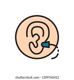 Vector earplugs flat color icon.