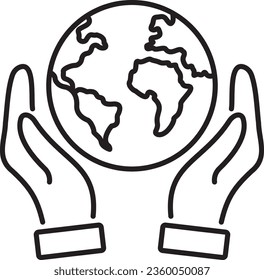 vector earth between hands. environmental conservation. saving earth vector illustration on white background