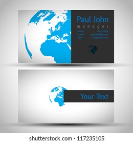 Vector earth business-card front and back