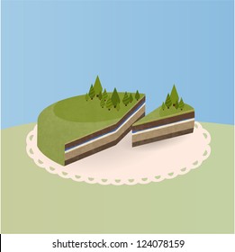 Vector Earth cake - natural cake.