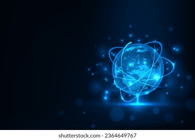 Tierra vectorial con el concepto de comunicación y medios sociales. Tecnología que conecta el fondo abstracto.