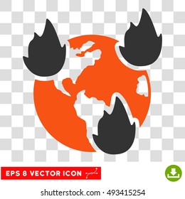 Vector Earth Disasters EPS vector pictogram. Illustration style is flat iconic bicolor orange and gray symbol on a transparent background.