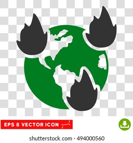 Vector Earth Disasters EPS vector pictograph. Illustration style is flat iconic bicolor green and gray symbol on a transparent background.