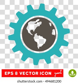 Vector Earth Engineering EPS vector pictograph. Illustration style is flat iconic bicolor grey and cyan symbol on a transparent background.