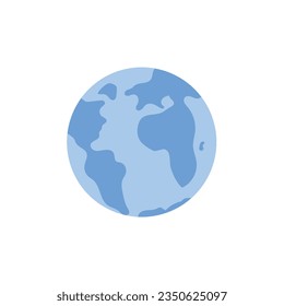 Vector earth globe with continents and oceans world or planet icon.