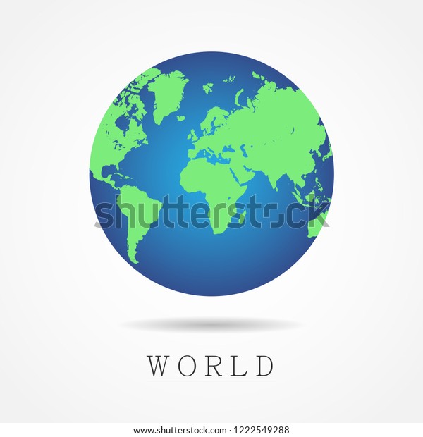 Earth Globe Icon Flat Style