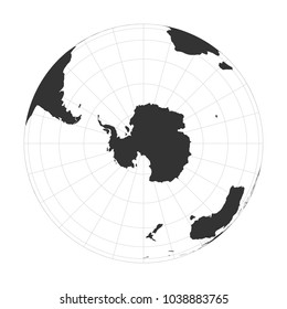 Vector Earth Globe Focused On Antarctica And South Pole.