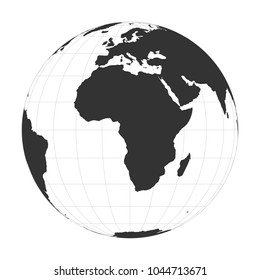 Vector Earth globe focused on Africa continent.