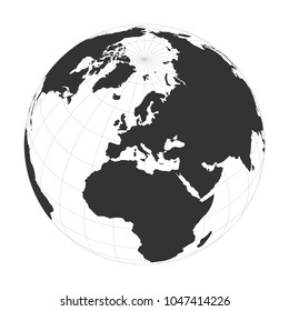 Vector Earth globe focused on Europe continent.