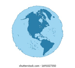 Vector earth globe in grunge style.