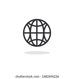 Vector Earth Globe icon isolated on white