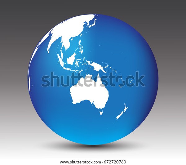 Vector Earth Globe Icon Map Australia Stock Vector (Royalty Free ...