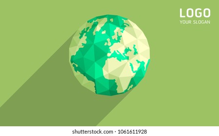 Vector earth globe Polygonal planet.