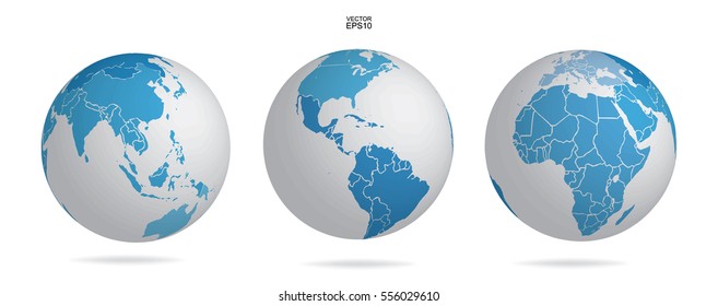 Vector earth globe symbol collection.