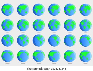 Vector Earth, Graphic Design and 24 frame Earth animation