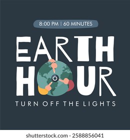 vector earth hour banner template