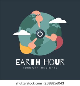 vector earth hour banner template