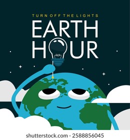 vector earth hour banner template