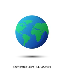 Vector Earth Icon Illustration for Web Banner and Mobile Banner Icon on white background.