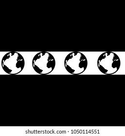 Vector earth icon on black and white background