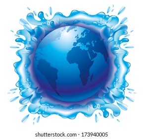 Vector. Earth icon on white.