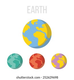 Vector Earth icons. 