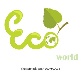 Vector of a earth and leaf logo. Planet and eco symbol. Unique global and natural, organic logotype design template