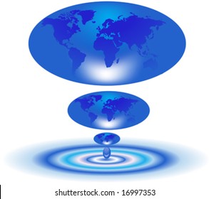 Vector Earth like water drop