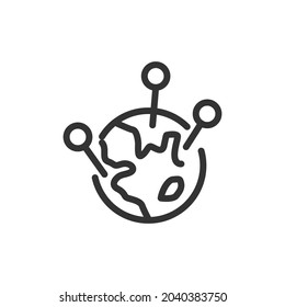 Vector earth line icon. Symbol in trendy outline style. Vector illustration isolated on a white background. 
