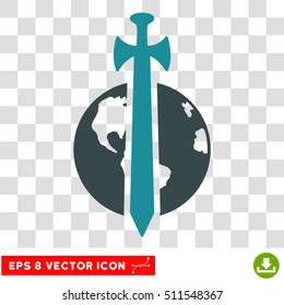 Vector Earth Military Protection EPS vector pictogram. Illustration style is flat iconic bicolor soft blue symbol on a transparent background.