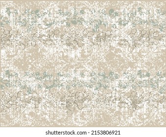 Vector Earth Moderne Farbtöne mit Teppichbadematte und ethnisch-blumengestautem Motiv im Rug-Boho-Stil mit bedrückter, gewebter Textur und Effekt Antiquitäts-Teppichboden 