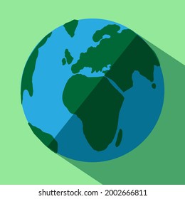 Vector Earth on green background cartoon Illustration. Earth on green background.