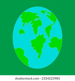 vector earth on green background,art illustration