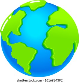 Vector earth planet, globe icon, concept illustration isolated on white background