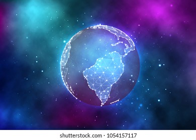 vector earth planet on bright abstract background