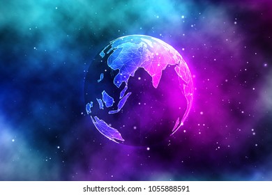 vector earth planet on bright abstract background