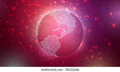 vector earth planet on bright abstract background