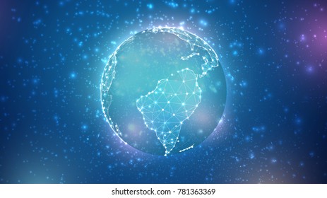 vector earth planet on bright abstract background