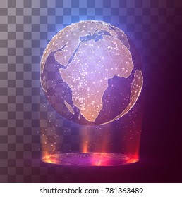 vector earth planet on bright abstract background
