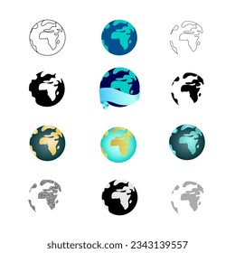 Vector Earth set. Abstract earth elements. 