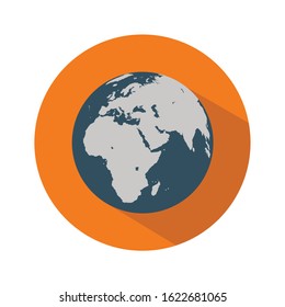 Vector earth sign, globe flat icon 