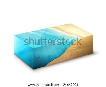 vector Earth slice - sandy beach