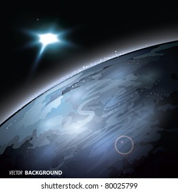 Vector Earth with Sun