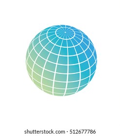 vector earth symbol; global network on planet concept sign. illustration of globe