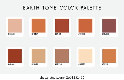 Coleção de paletas de cores de tom de terra vetorial