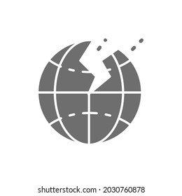 Vector earthquake, natural disaster, seism grey icon.