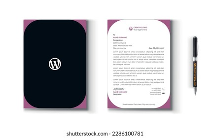 Vector easily editable corporate letterhead template